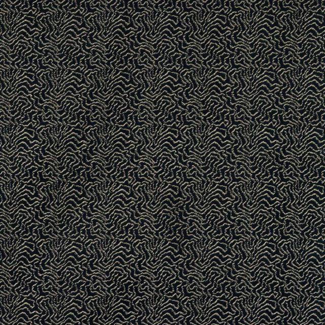 Dark zigzag textured fabric in ink black with pale stone flecks