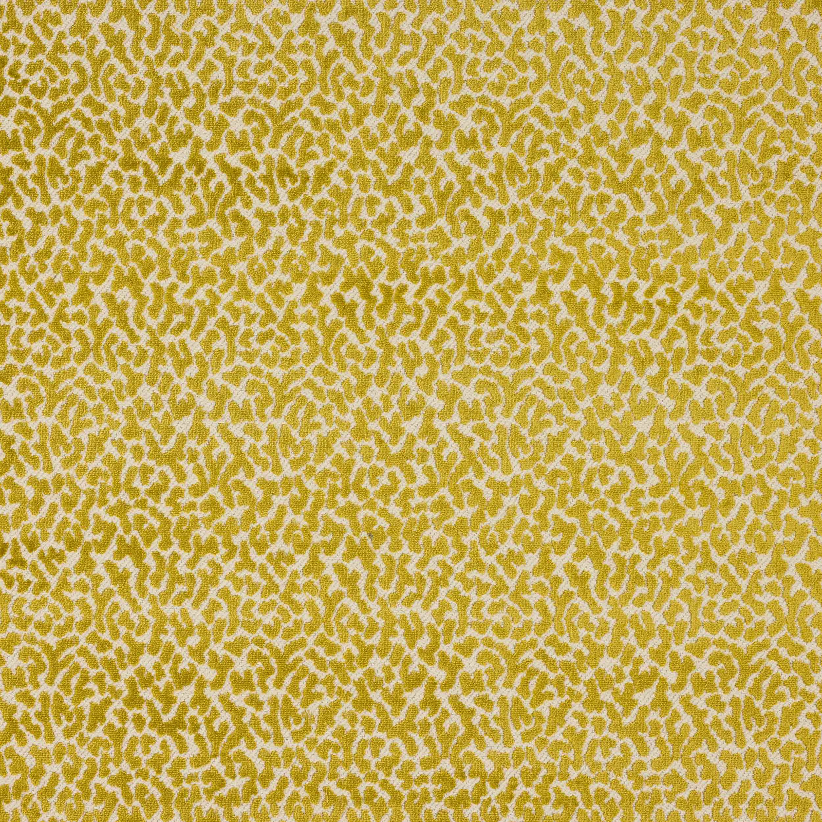 Golden mustard abstract fabric with small pale irregular motif pattern