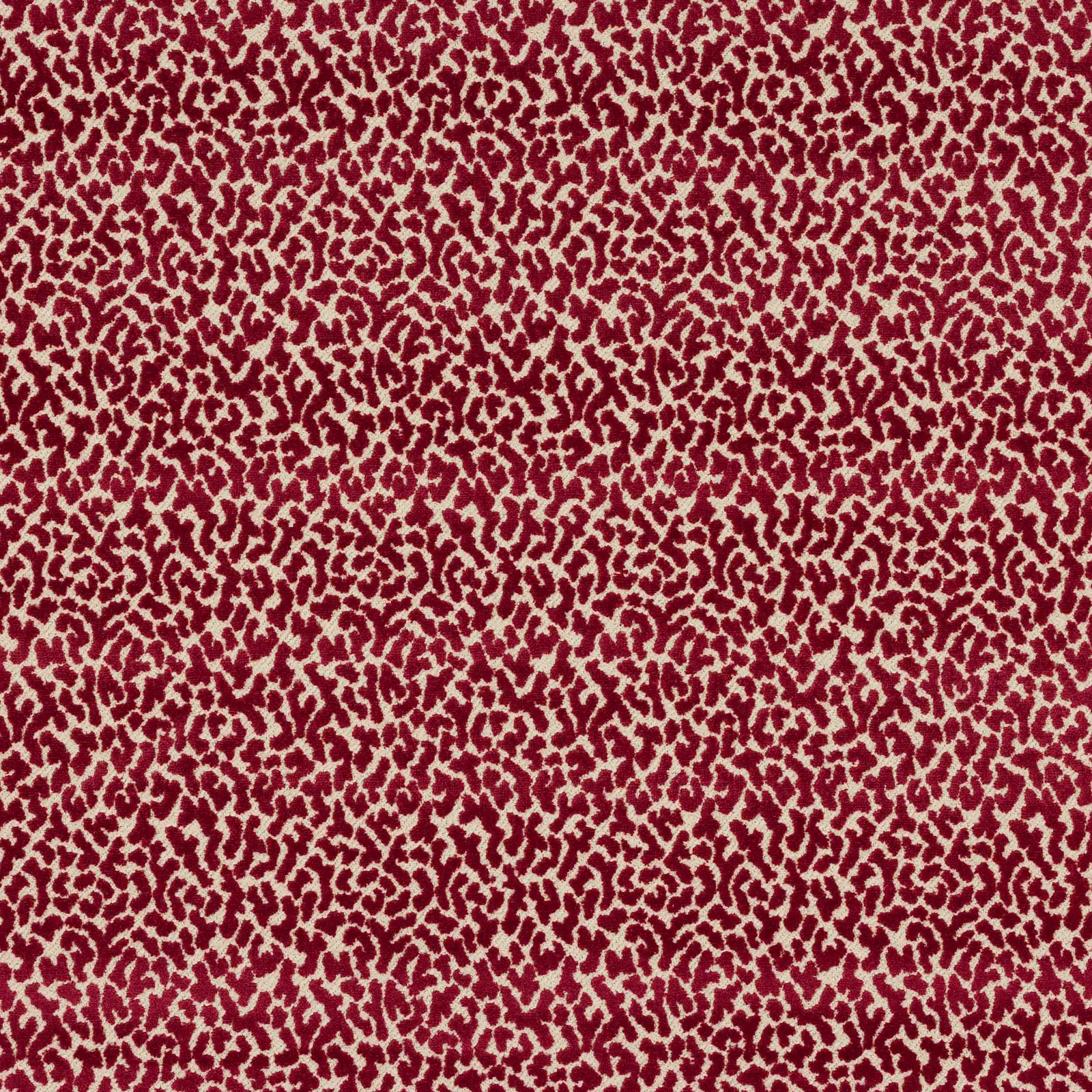 Deep burgundy and rose small-scale abstract patterned fabric swatch