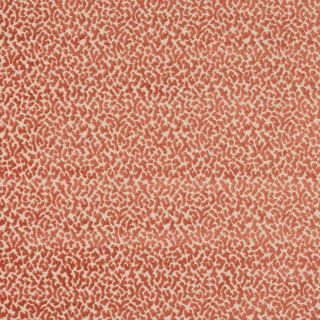 Coral and peach small-scale textured pattern on woven fabric swatch