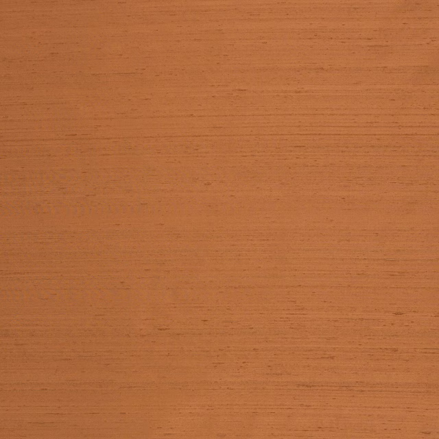 Burnt orange silk fabric with subtle horizontal striations and soft sheen