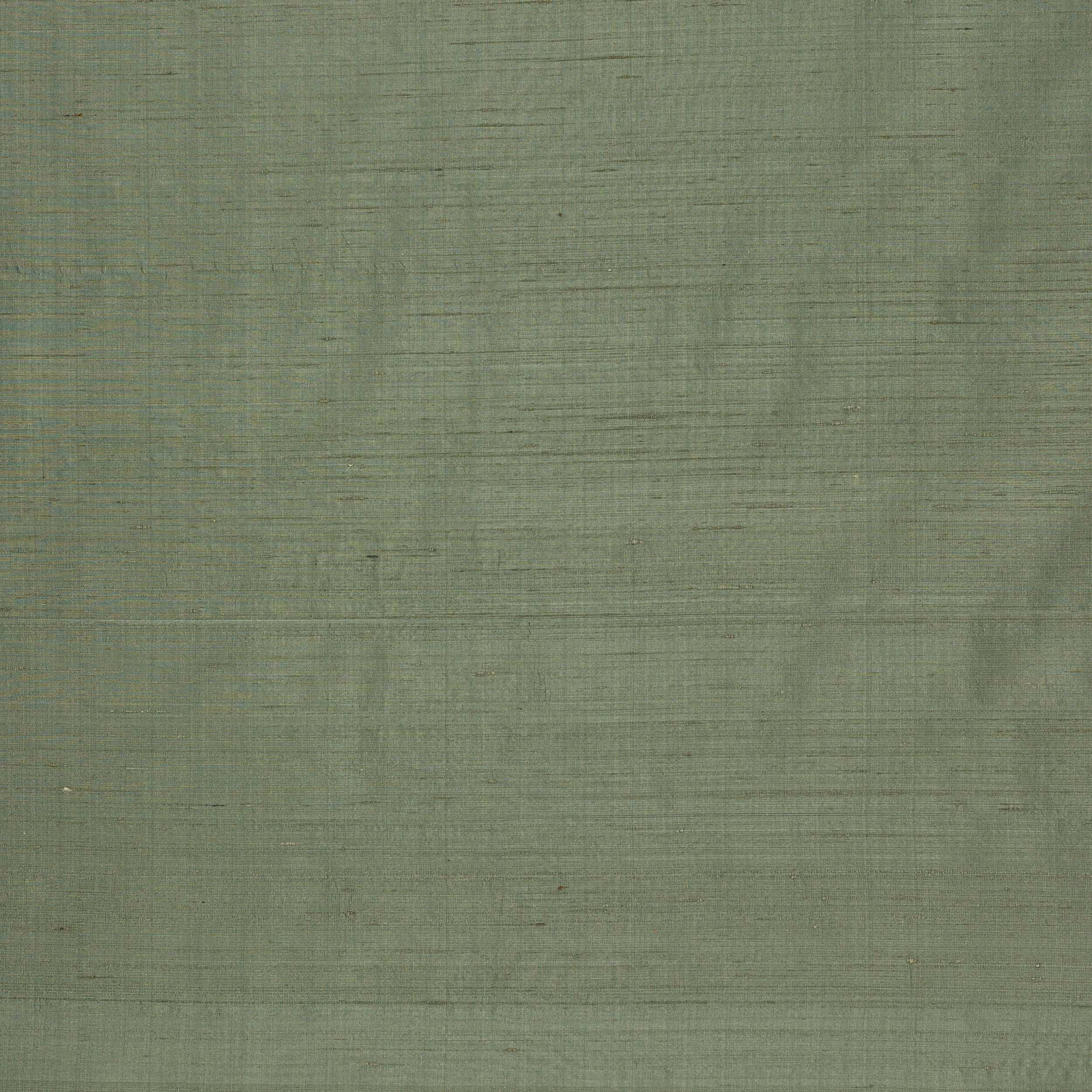 Muted stone green silk with fine horizontal slubs and a soft matte sheen