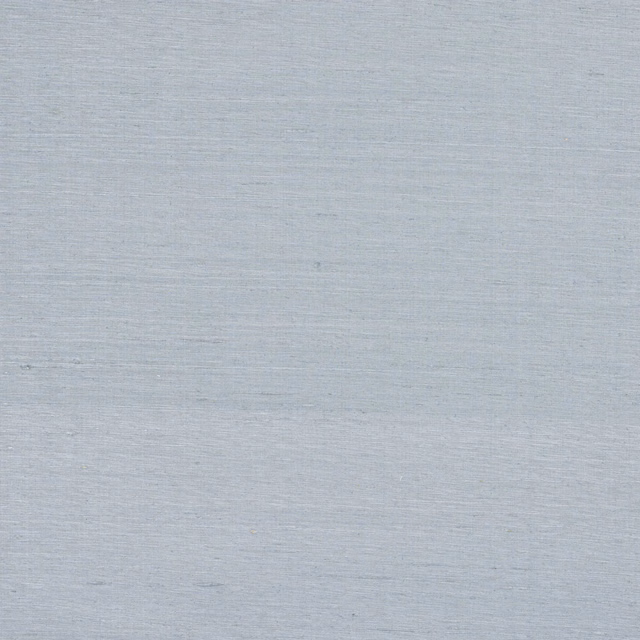 Pale blue-grey silk wallcovering with fine horizontal striations and subtle sheen
