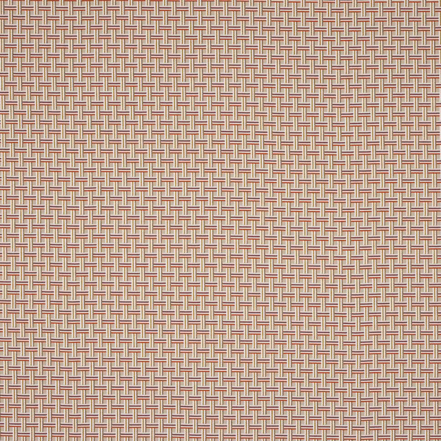 Small woven check fabric in coral, terracotta and neutral tones