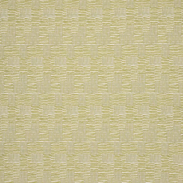 Pale matcha green geometric woven fabric with block and stripe texture