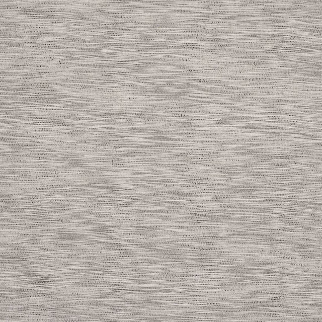 Soft cinder grey woven fabric with fine horizontal striations and flecked texture
