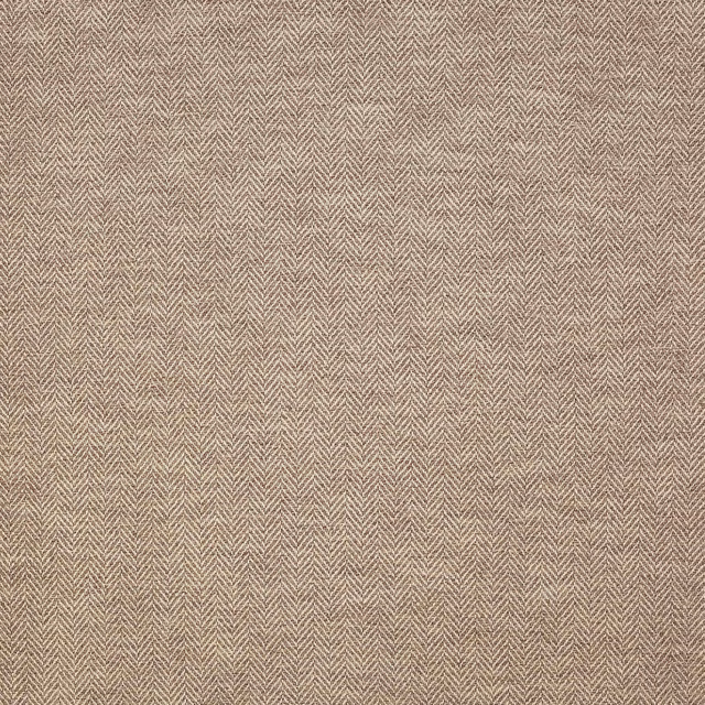 Warm wood-brown herringbone fabric swatch with fine woven texture