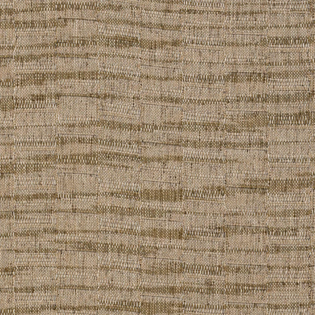 Close-up of a muted sage-olive woven fabric with striated slub texture