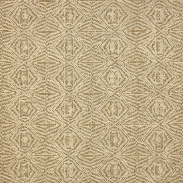 Bronze-gold geometric woven fabric with small repeat and textured diamond motifs