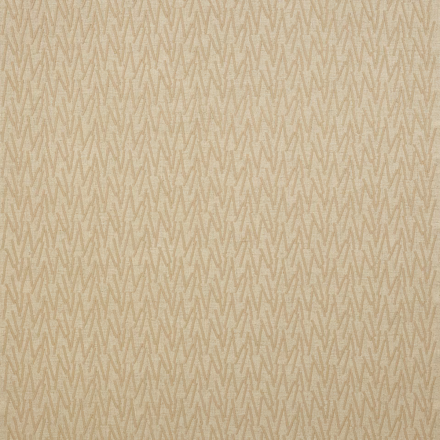Warm cream woven fabric with small zigzag pattern and subtle clay tonal contrast