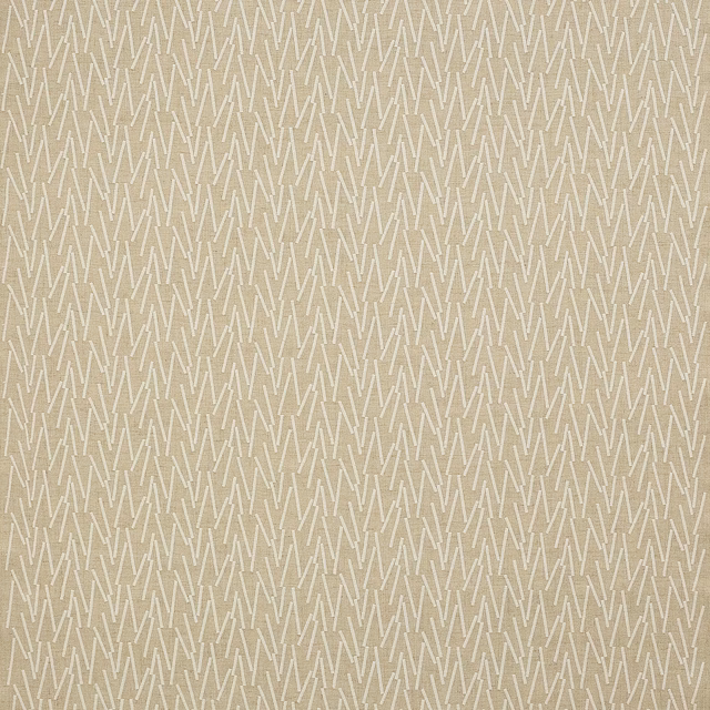 Pearl beige woven fabric with fine zigzag chevron pattern