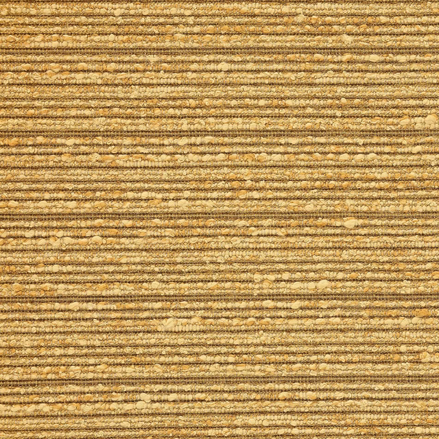 Close-up of warm honey-gold woven fabric with horizontal ribbed texture