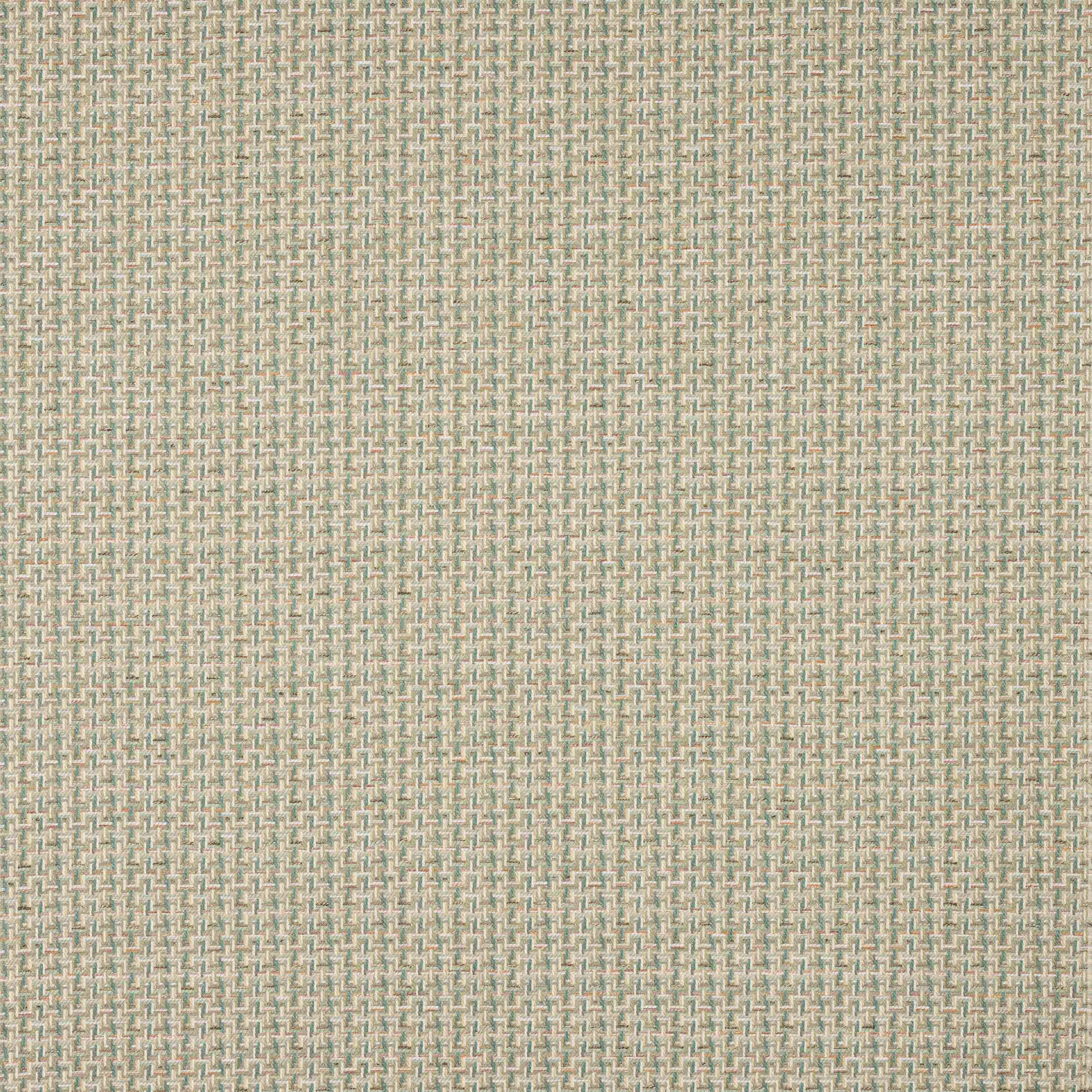 Close-up of Beal Aqua woven fabric with a small basket texture in pale aqua and beige