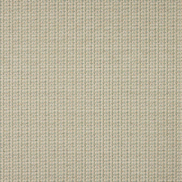 Close-up of Beal Aqua woven fabric with a small basket texture in pale aqua and beige
