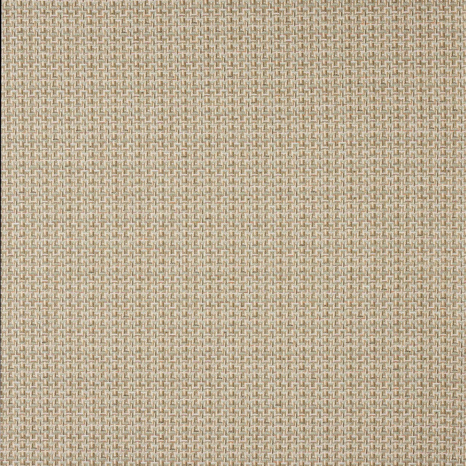 Close-up of a warm beige basket-weave fabric with fine textured stitching