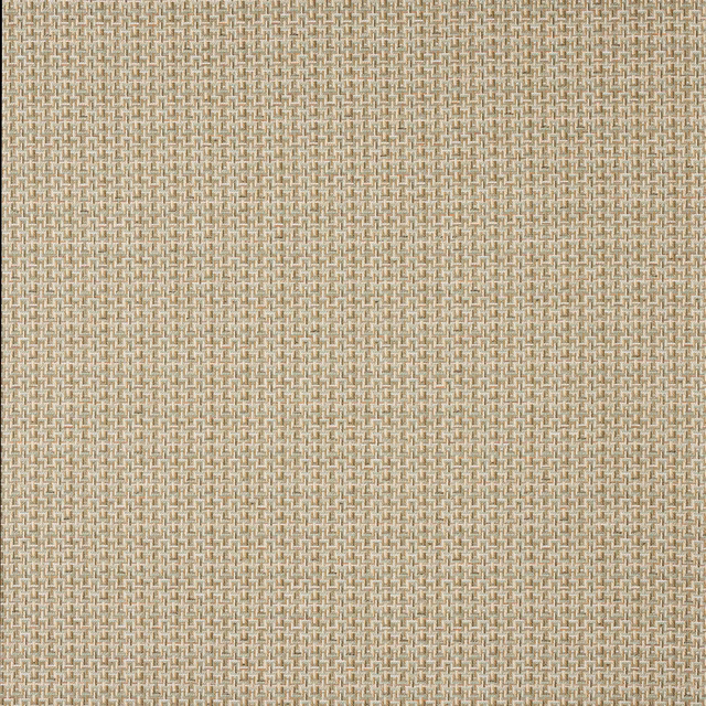 Close-up of a warm beige basket-weave fabric with fine textured stitching