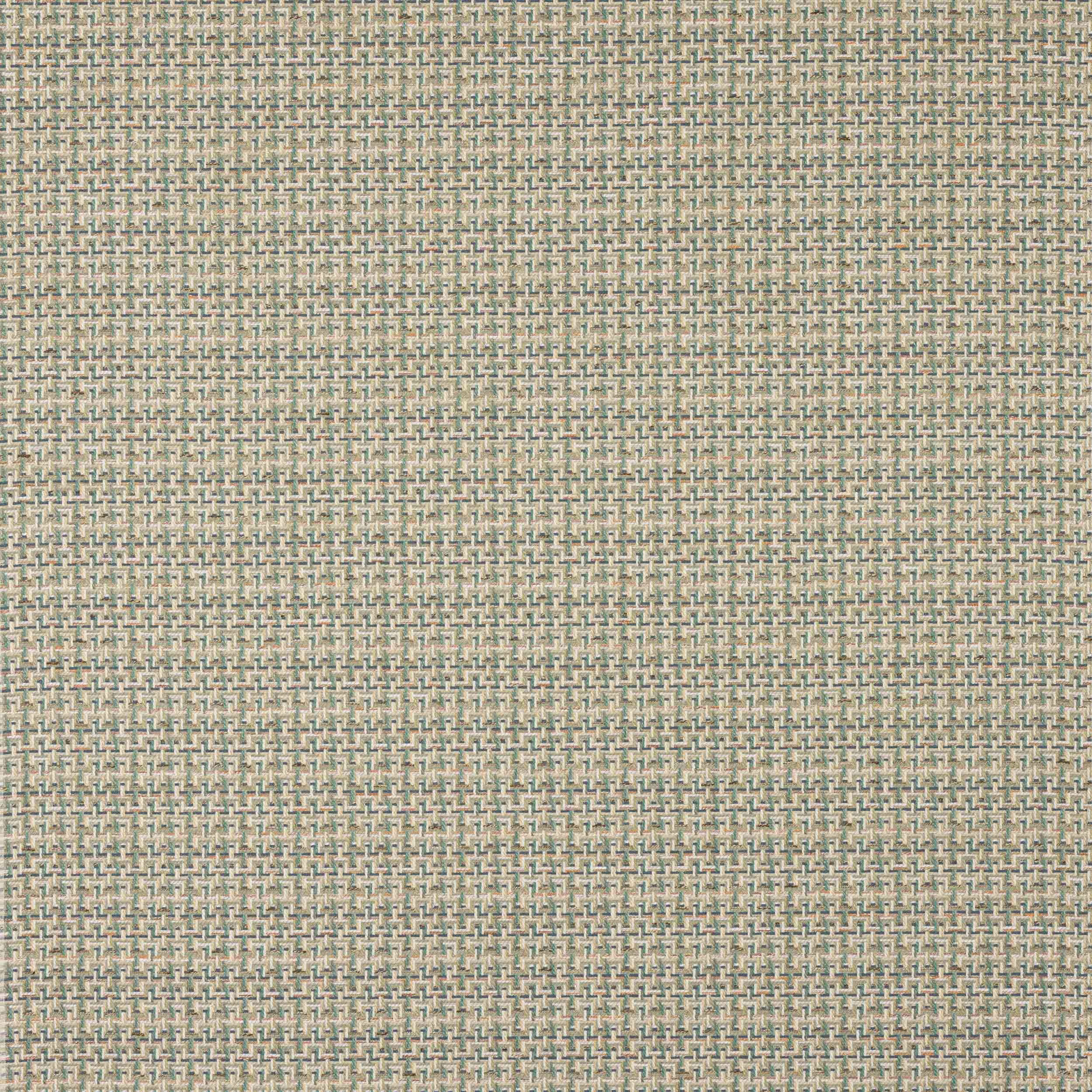 Close-up of a small woven fabric in soft grey-blue with a fine textured lattice