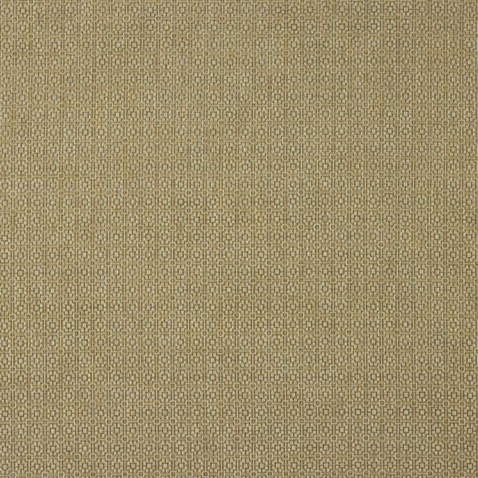 Close-up of muted olive woven fabric with a fine geometric grid texture