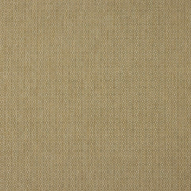 Close-up of muted olive woven fabric with a fine geometric grid texture