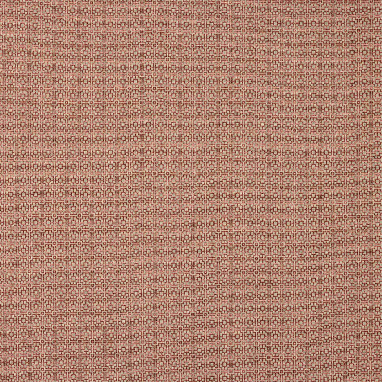 Small geometric woven fabric in muted brick red and beige