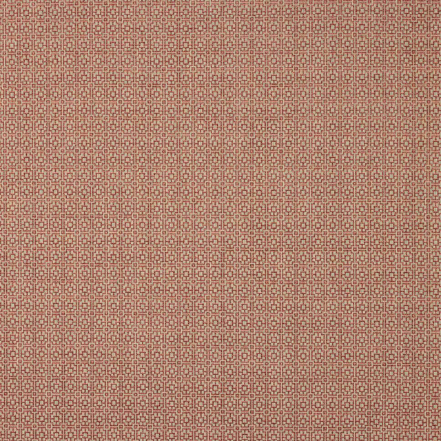 Small geometric woven fabric in muted brick red and beige
