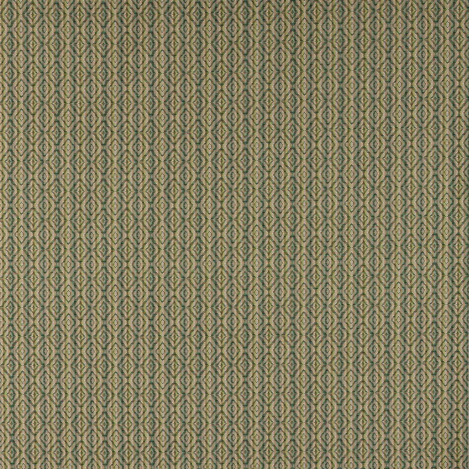 Small geometric woven fabric in muted moss green and warm beige