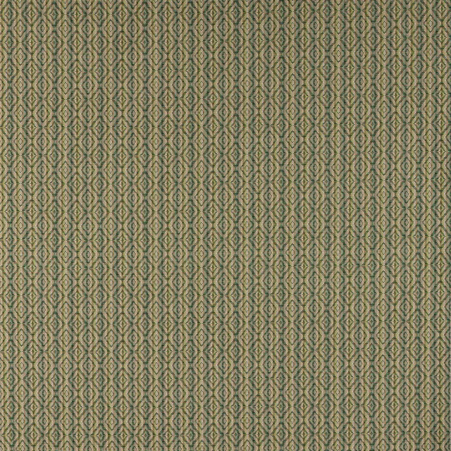 Small geometric woven fabric in muted moss green and warm beige