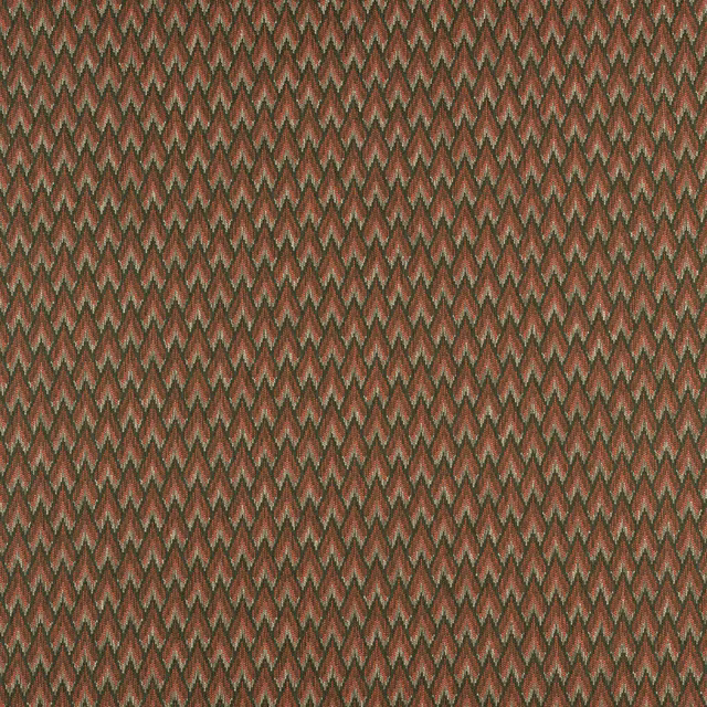 Close-up of small red and olive-green woven diamond pattern fabric