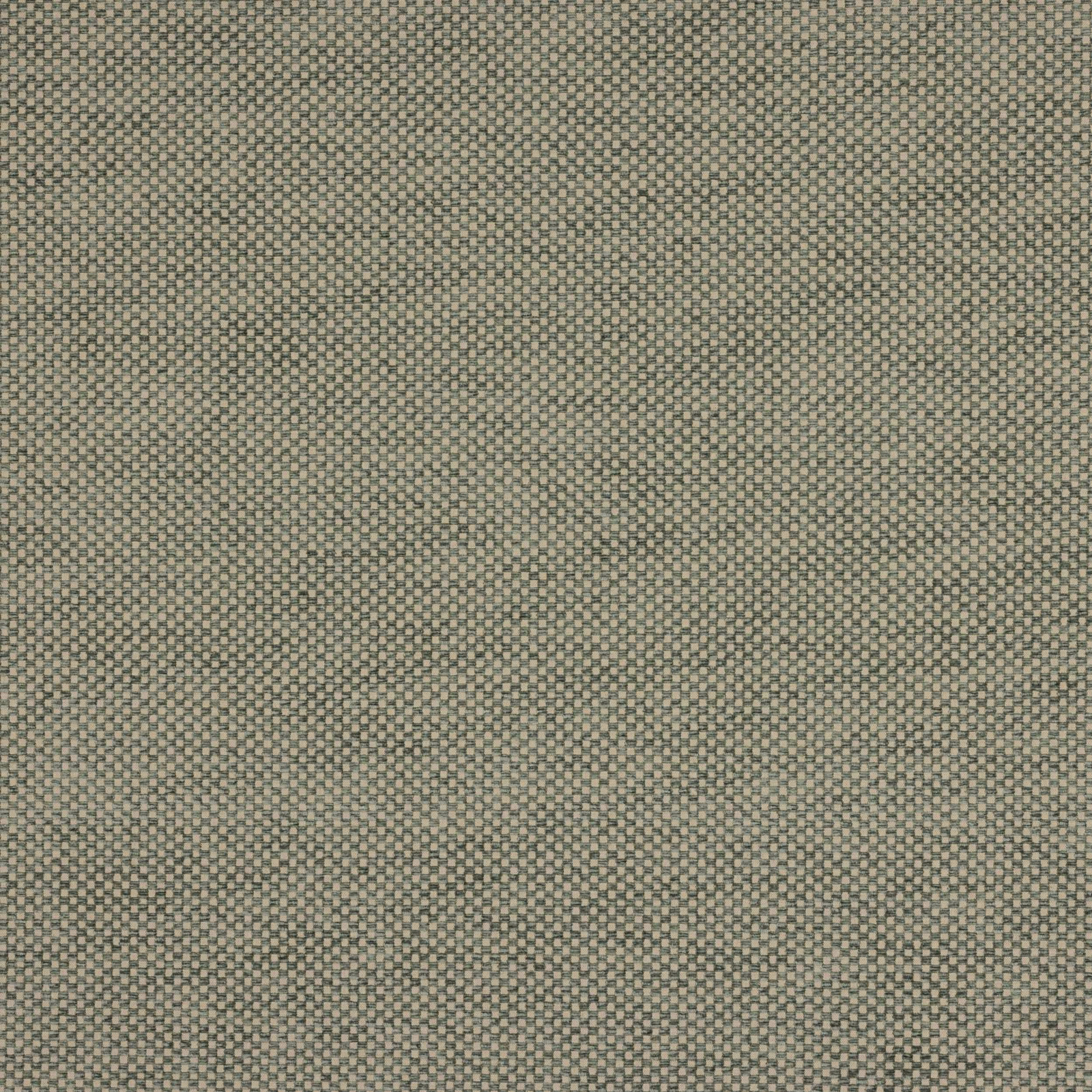 Close-up of a soft celadon green woven fabric with fine grid texture