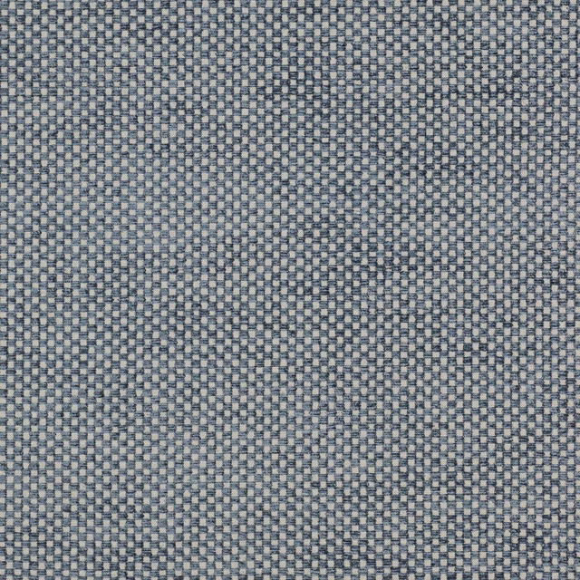 Close-up of a small petrol blue and pale grey check woven fabric