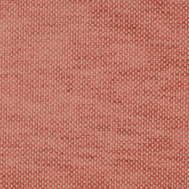 Close-up of a tomato pink-red small check woven fabric