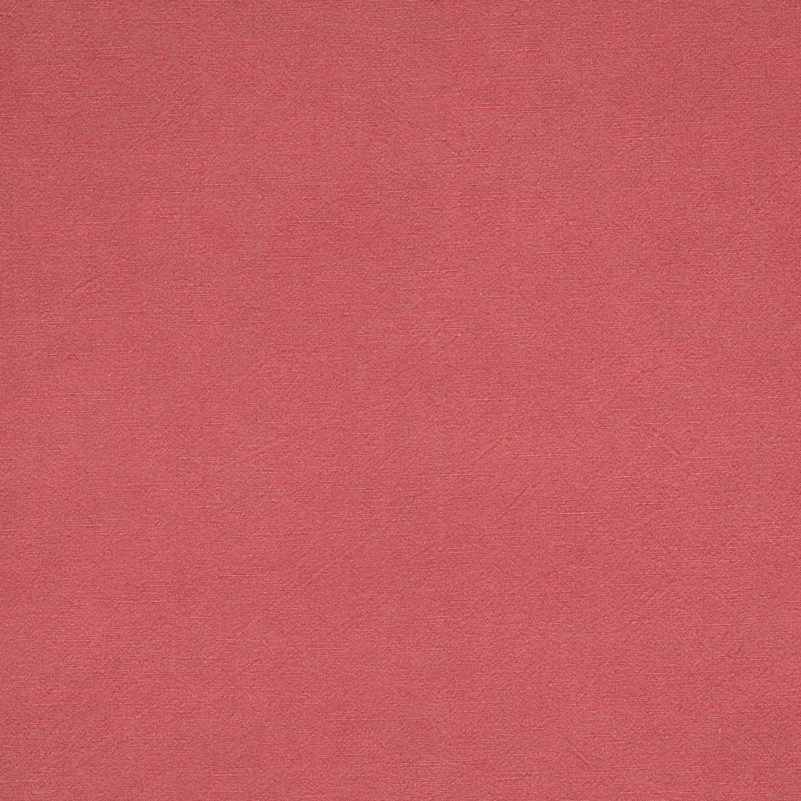Coral pink plain woven fabric with fine linen texture