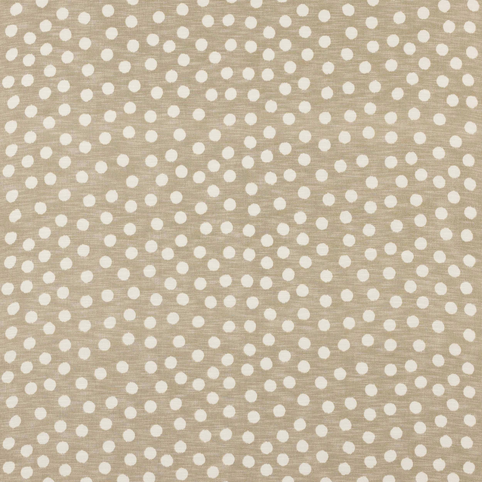 Soft linen-beige cotton fabric with small ivory polka dots