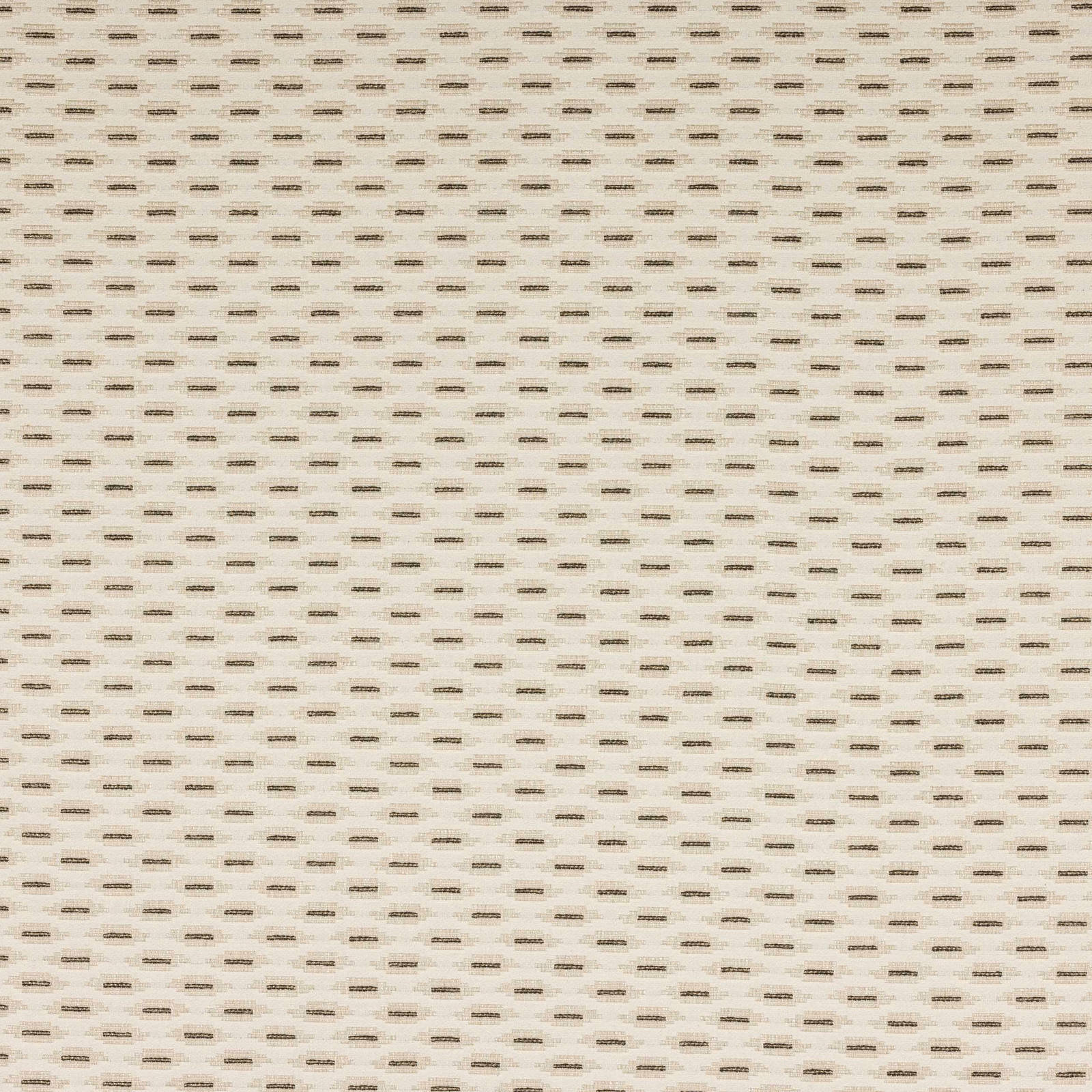 Ivory woven fabric with tiny black dash motifs scattered across the surface