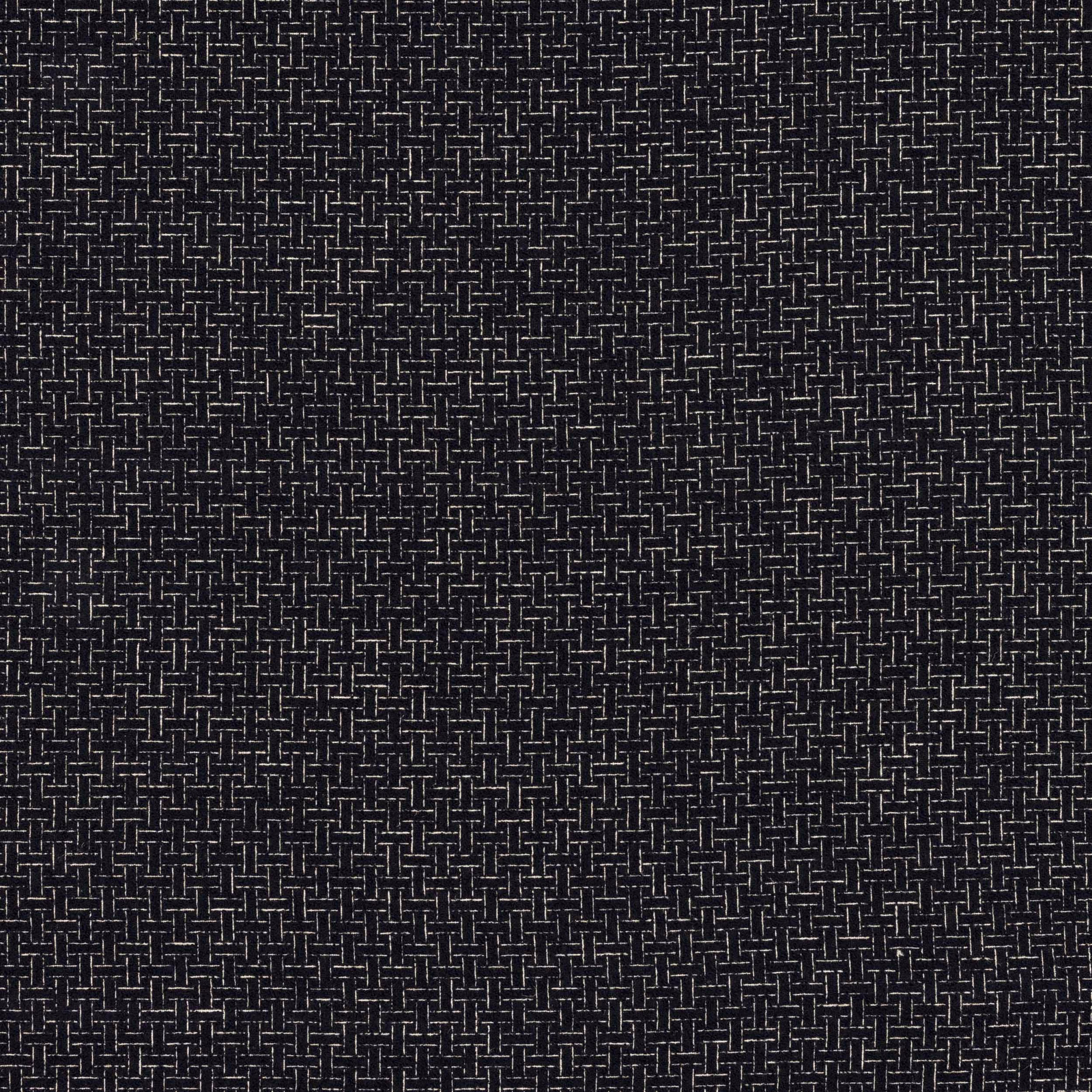 Close-up of ebony black woven fabric with fine pale textured flecks