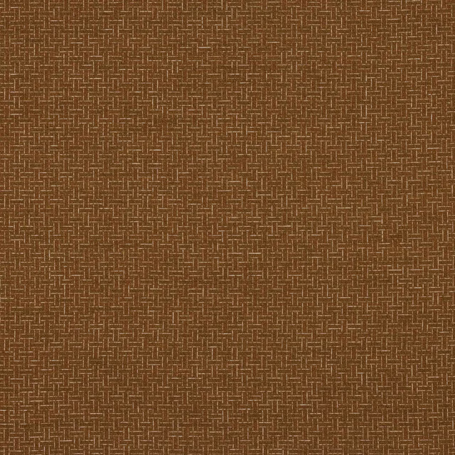 Close-up of warm tobacco-brown woven fabric with a small basket texture