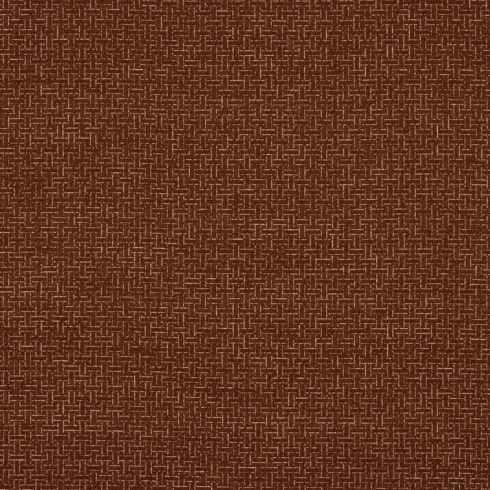 Warm chestnut brown woven fabric with a small geometric basket texture