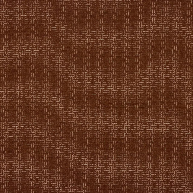Warm chestnut brown woven fabric with a small geometric basket texture