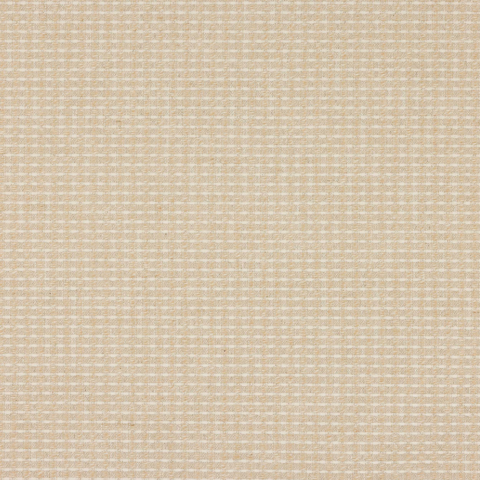 Close-up of warm beige woven fabric with fine grid texture and subtle crosshatch pattern