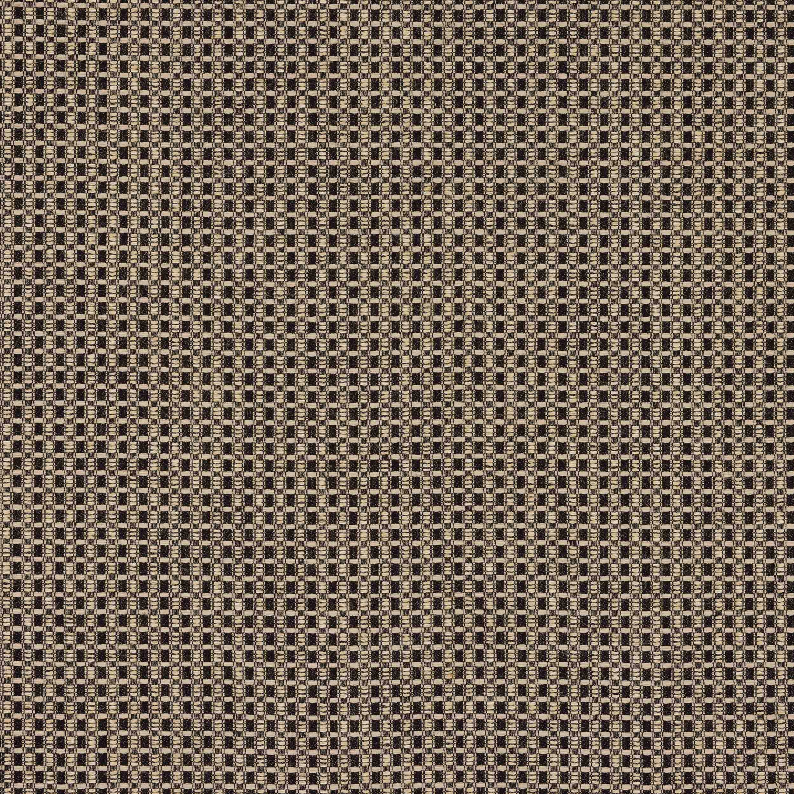 Close-up of a small ebony and beige woven check fabric