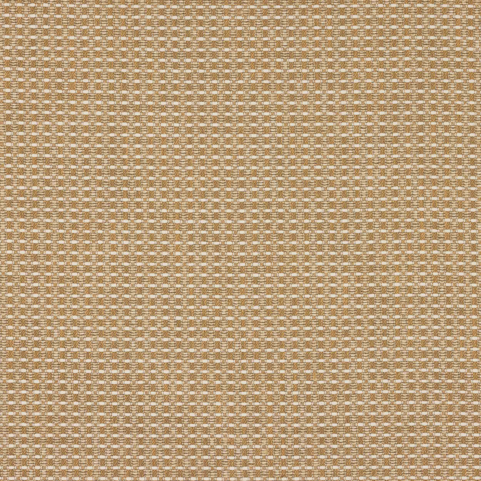 Close-up of a warm honey-beige woven fabric with a small grid texture