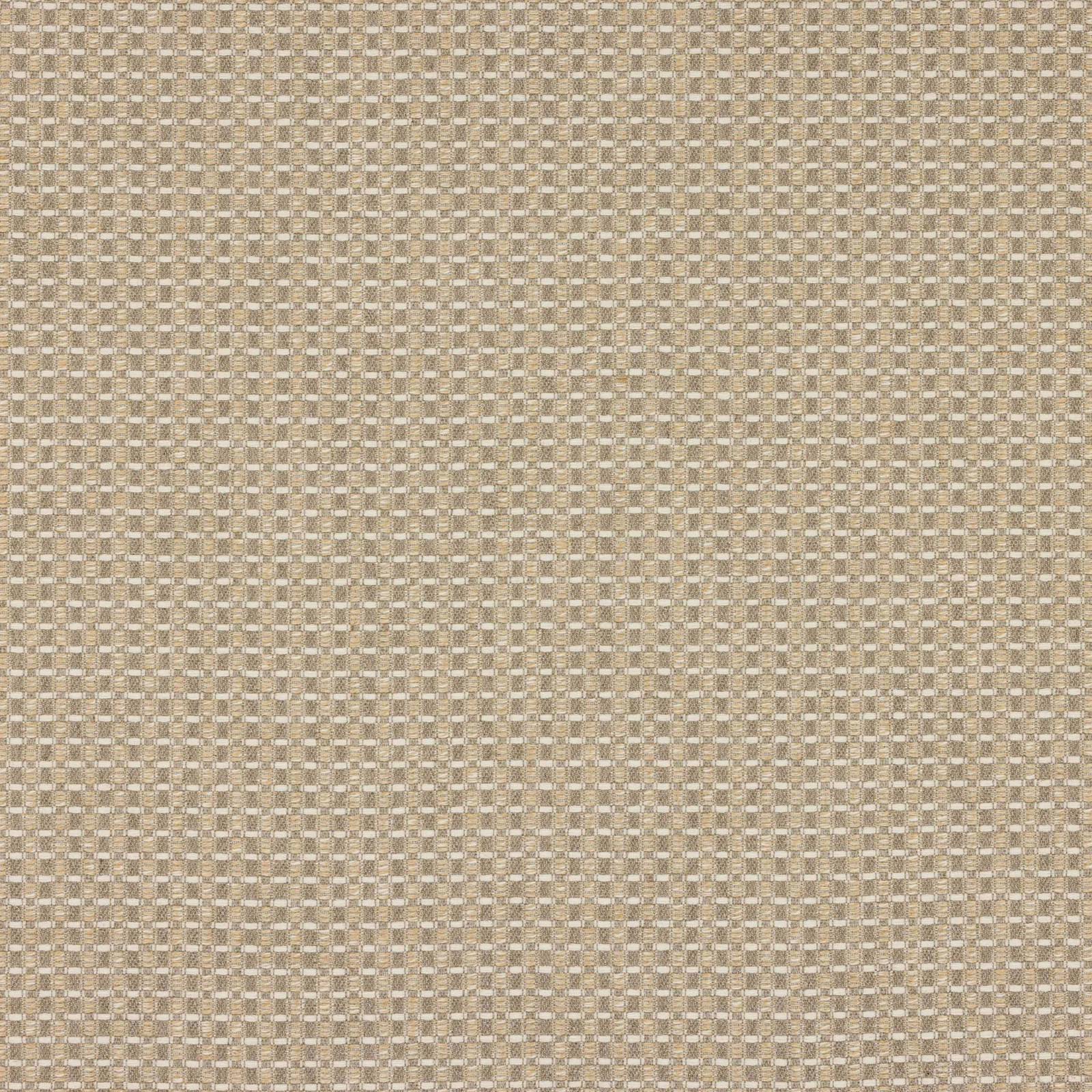 Small warm beige check woven fabric with a textured linen-look surface