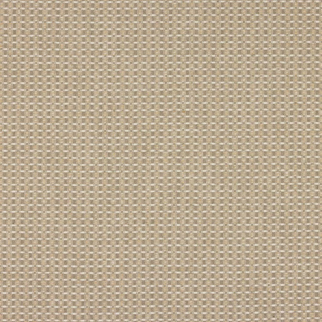 Small warm beige check woven fabric with a textured linen-look surface