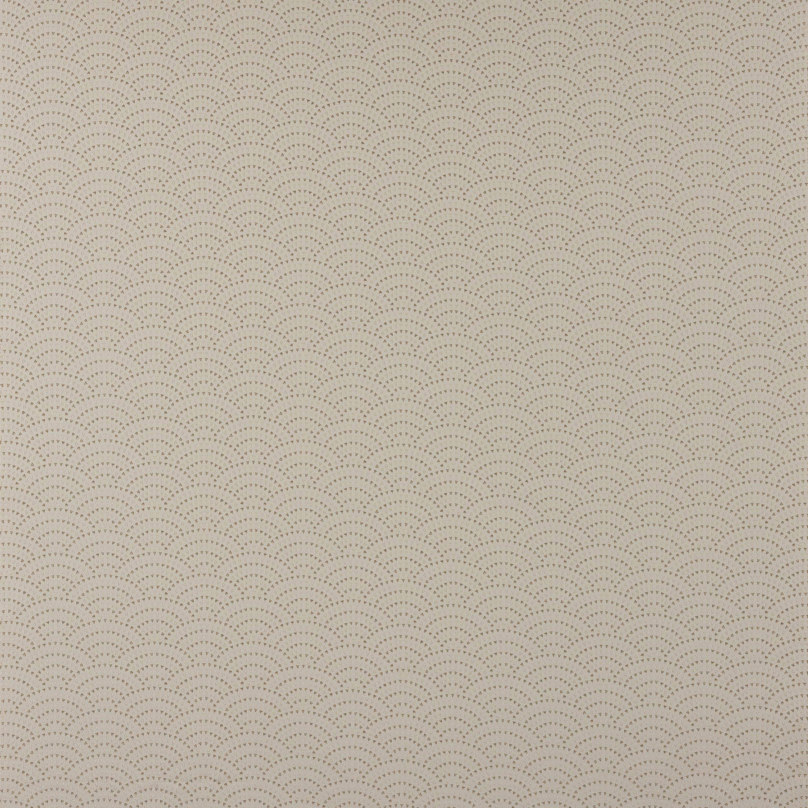 Pale silver-beige fabric with tiny dotted scallop repeat