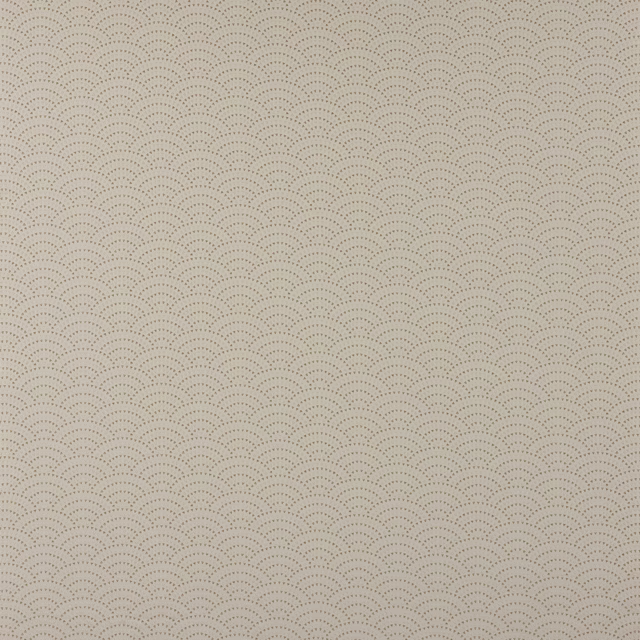 Pale silver-beige fabric with tiny dotted scallop repeat