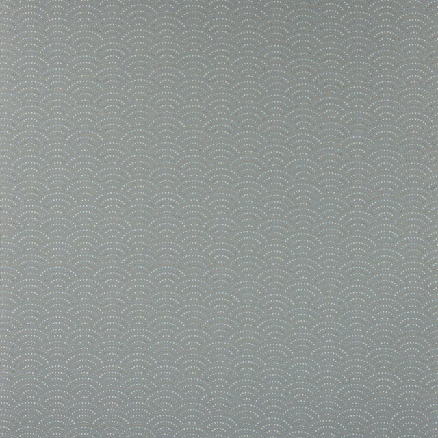 Muted slate blue fabric with a small scalloped dot pattern