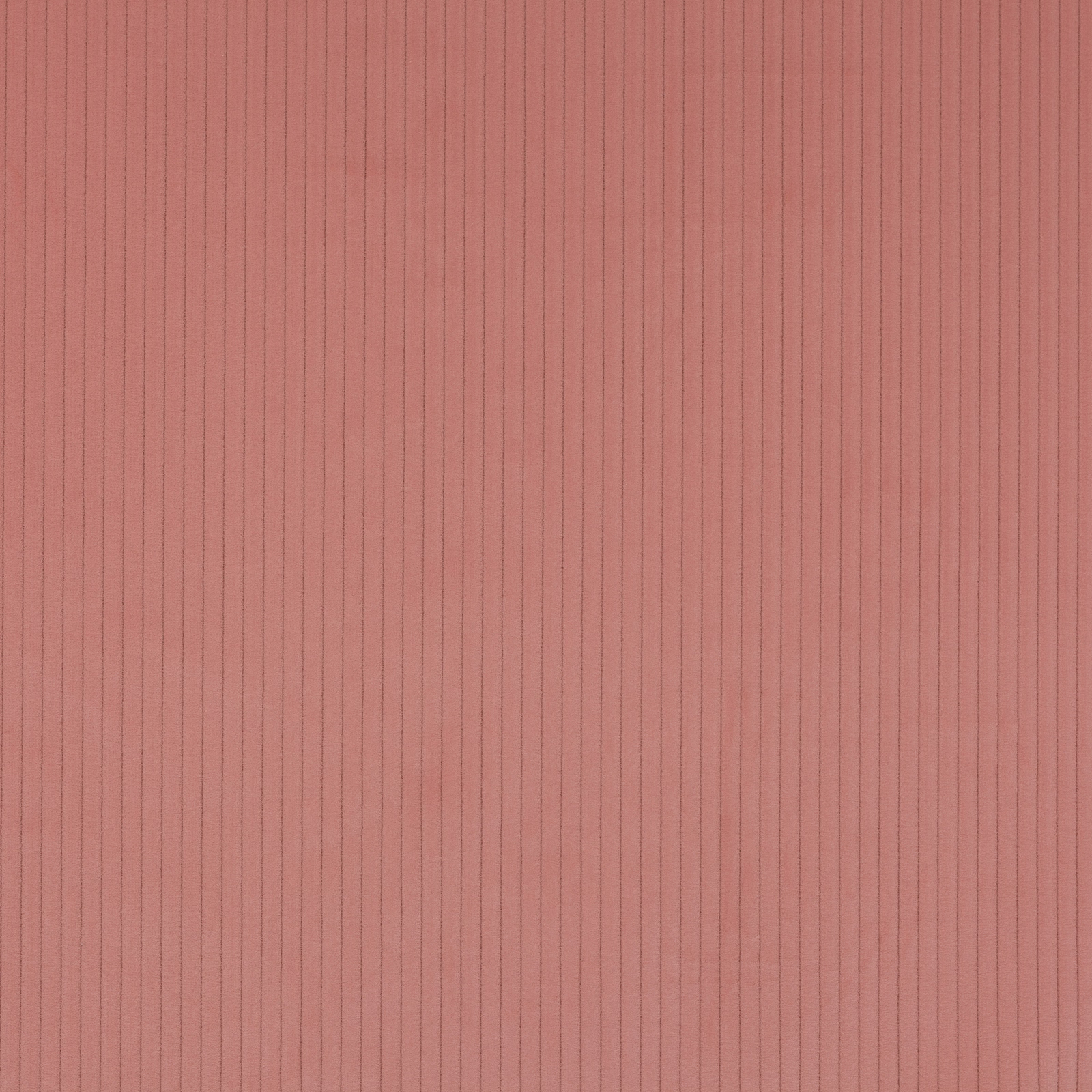 Soft dusty pink cotton fabric with fine vertical pinstripes