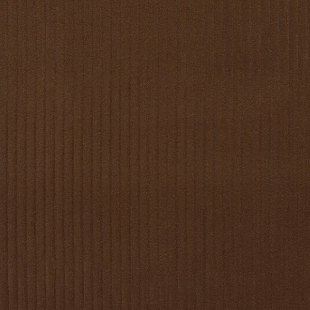 Close-up of warm brown vertical striped cotton fabric with fine woven texture