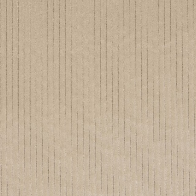 Close-up of soft greige cotton fabric with fine vertical pinstripes
