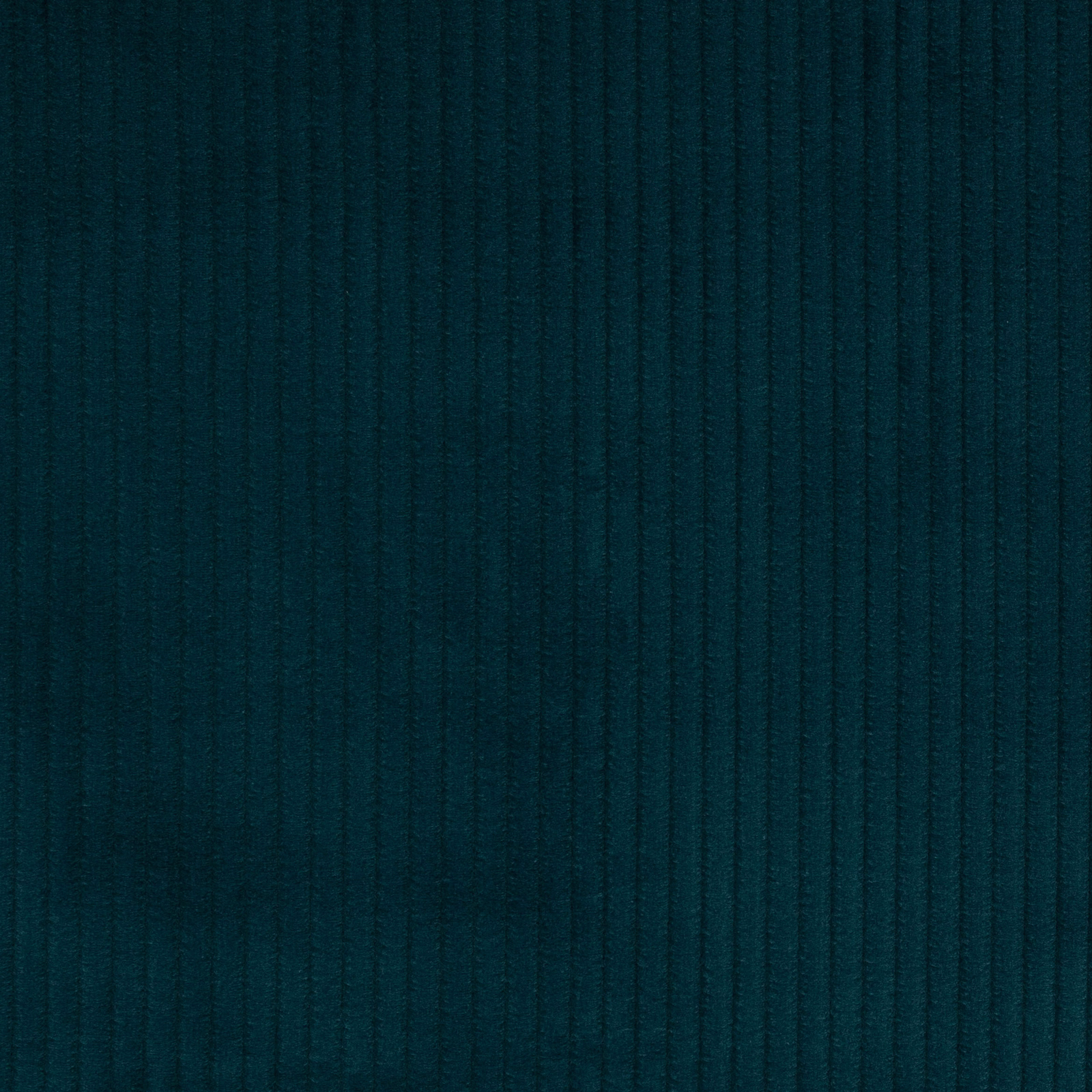 Deep teal ribbed cotton fabric swatch with subtle vertical striations